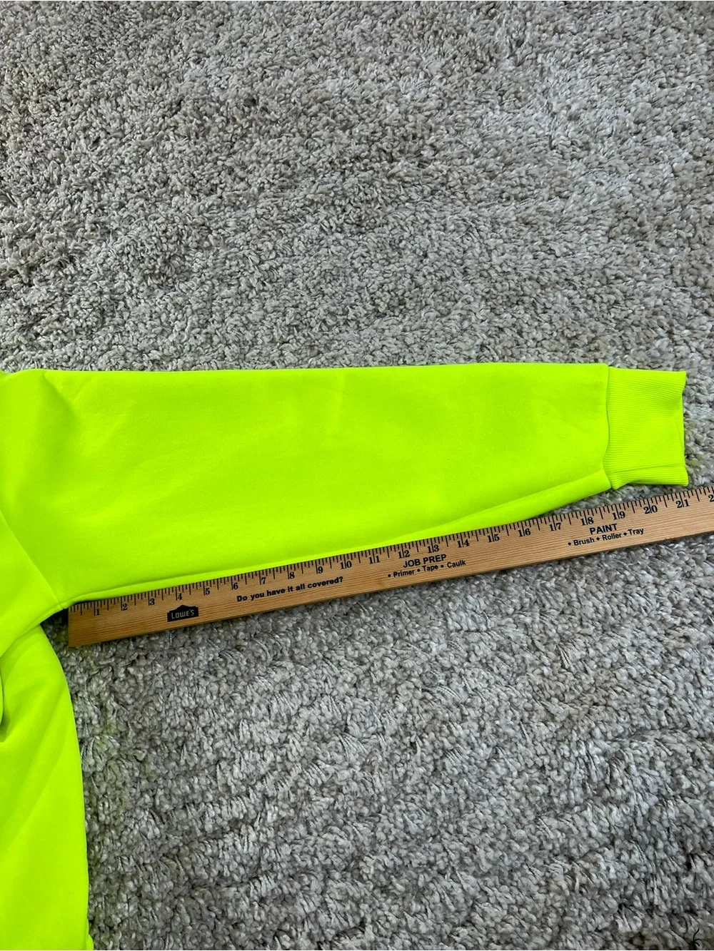 Men's Neon Yellow Crewneck Hoodie - Bright High-Visibility Pullover